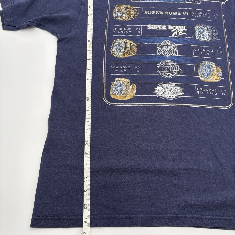 Dallas Cowboys Womens DIY Off The Shoulder Tee Super Bowl Rings Boxy Fit M/L - Picture 8 of 9